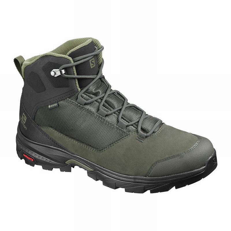 Salomon OUTWARD GORE-TEX Botas De Montaña Hombre - Verde Oliva / Negras - Colombia (27308-BKMN)